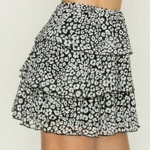 Animal Print Ruffle Skirt a